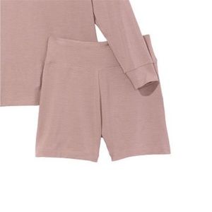 Soft pink mauve modal hoodie bike shorts by Victoria’s Secret